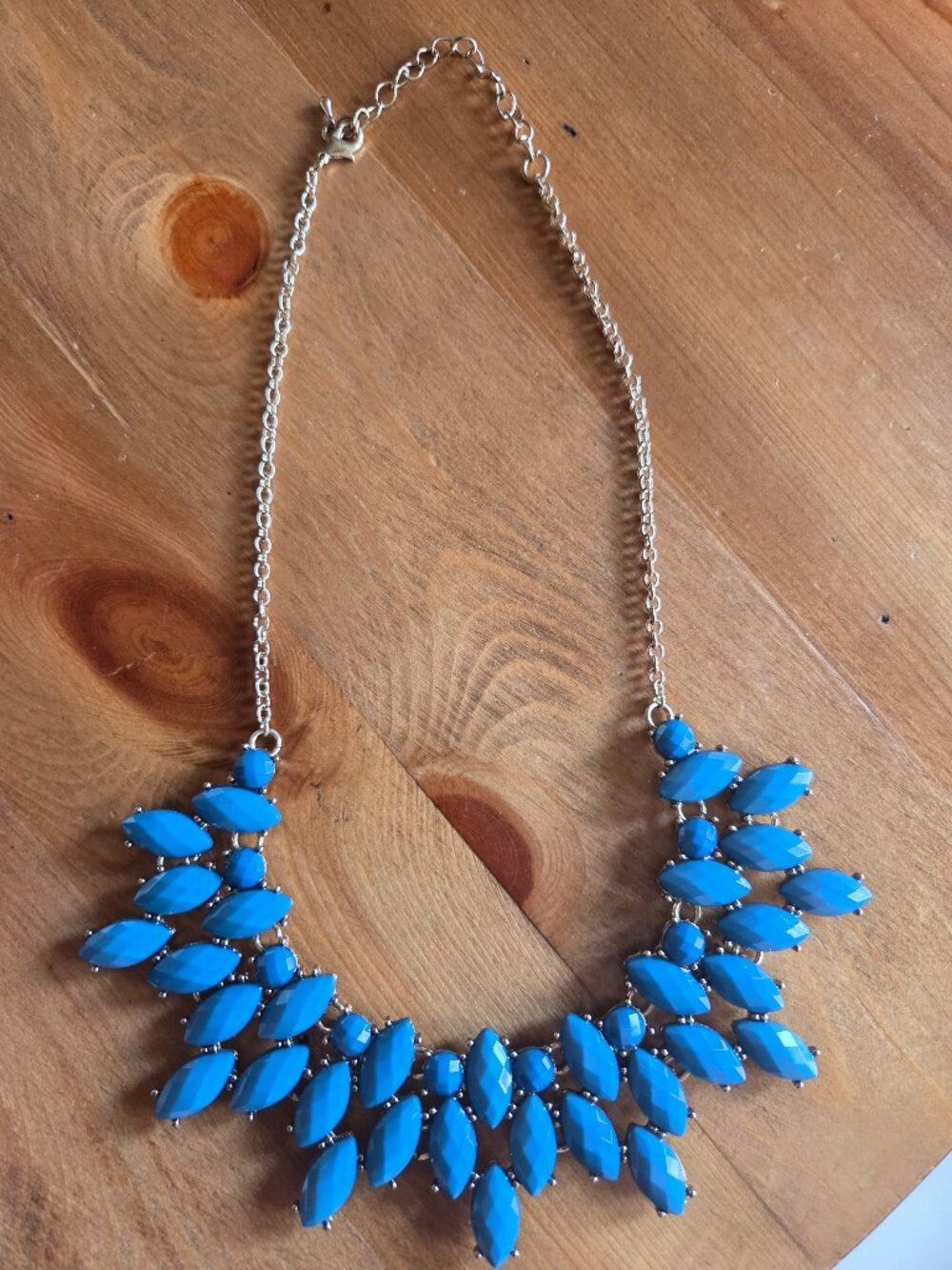 Blue Faceted Statement Necklace